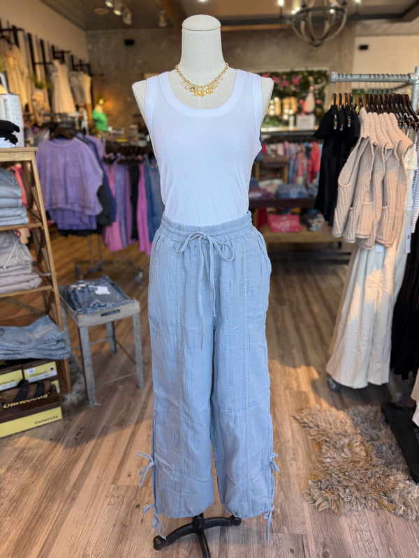Blue tie joggers