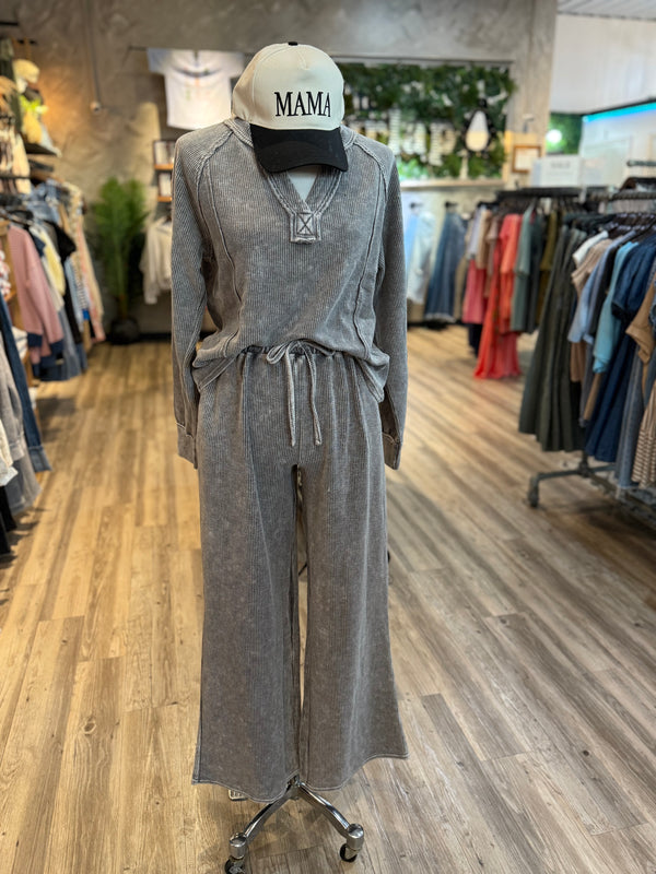 Charcoal ribbed pants