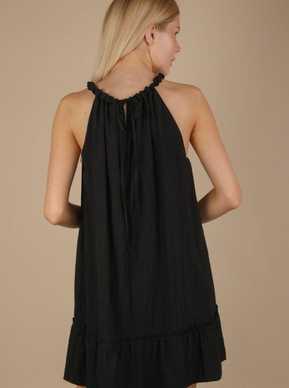 Black halter dress