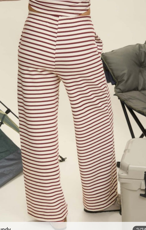 Wine stripe pants