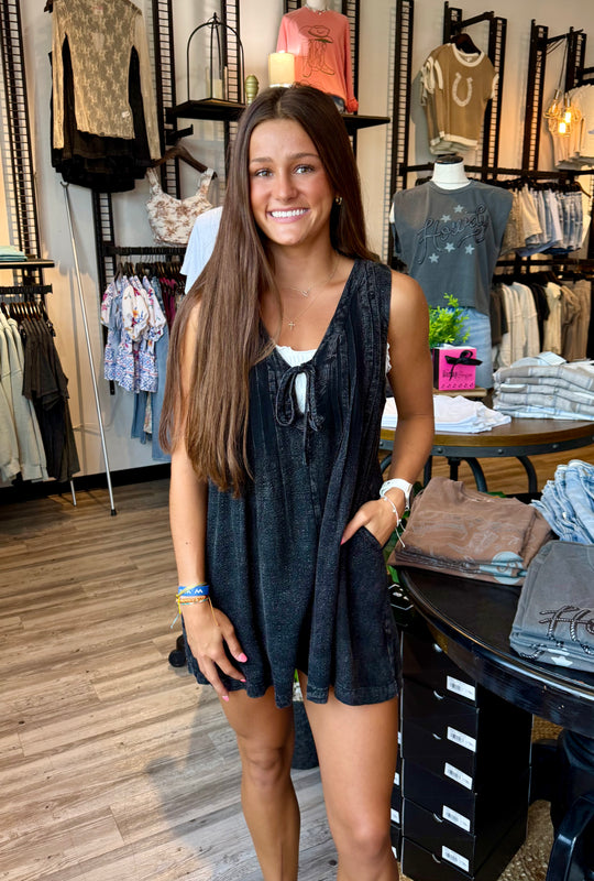 Pleated romper