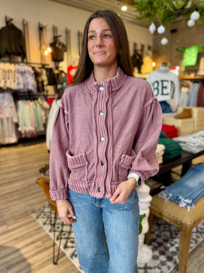 Ribbed trim cardigan