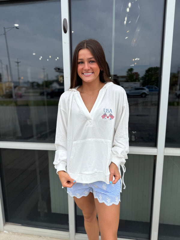 USA tie hoodie