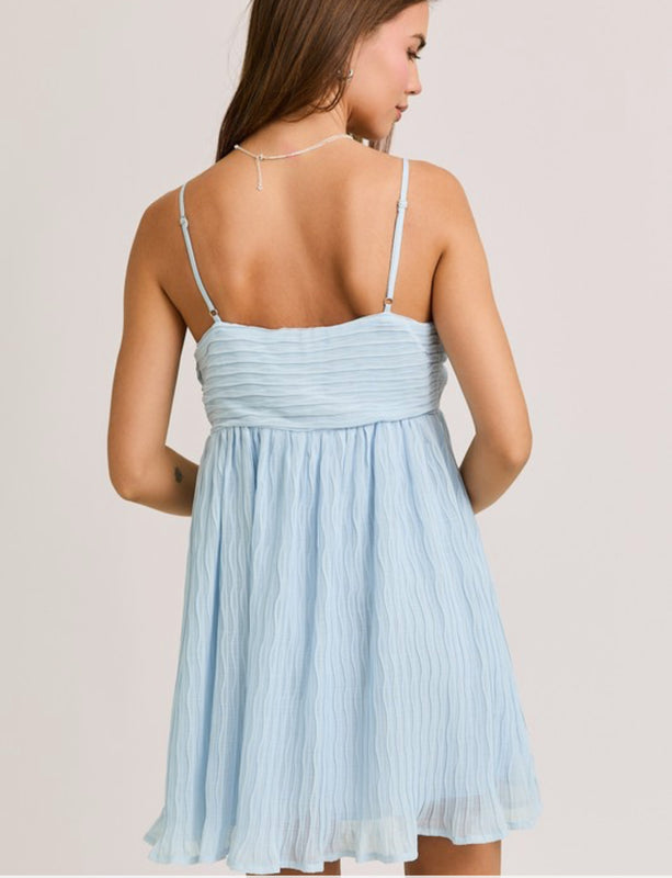 Blue pleated dress