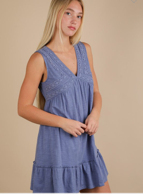 Blue v dress