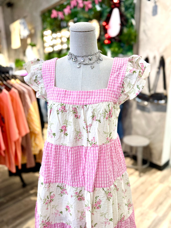 Pink gingham dress