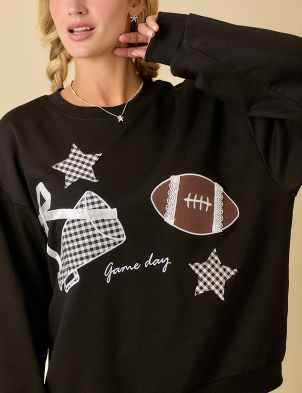 Black football pullover