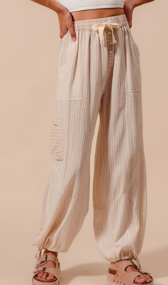 Taupe stripe pants