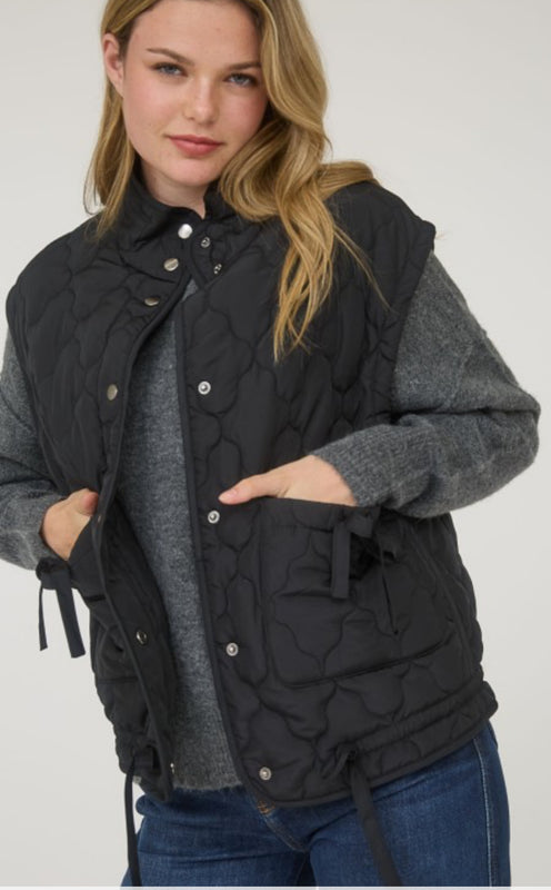 Black quilt vest