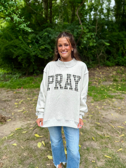 Pray plaid mock