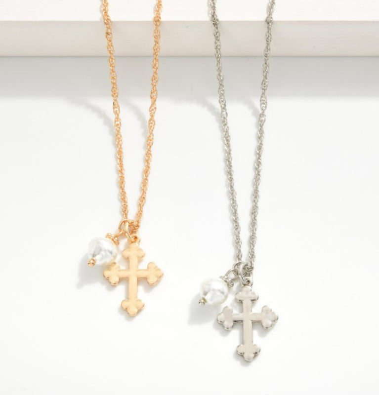 Cross and pearls