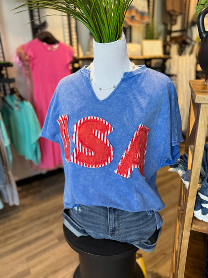 USA fabric tee