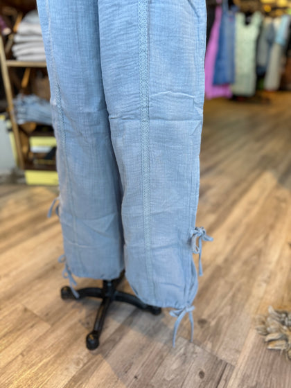 Blue tie joggers