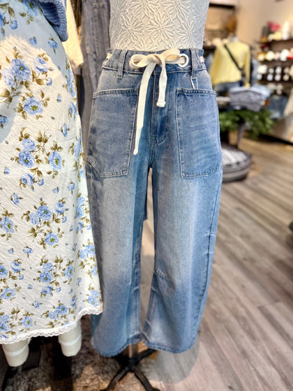 Indigo barrel jeans