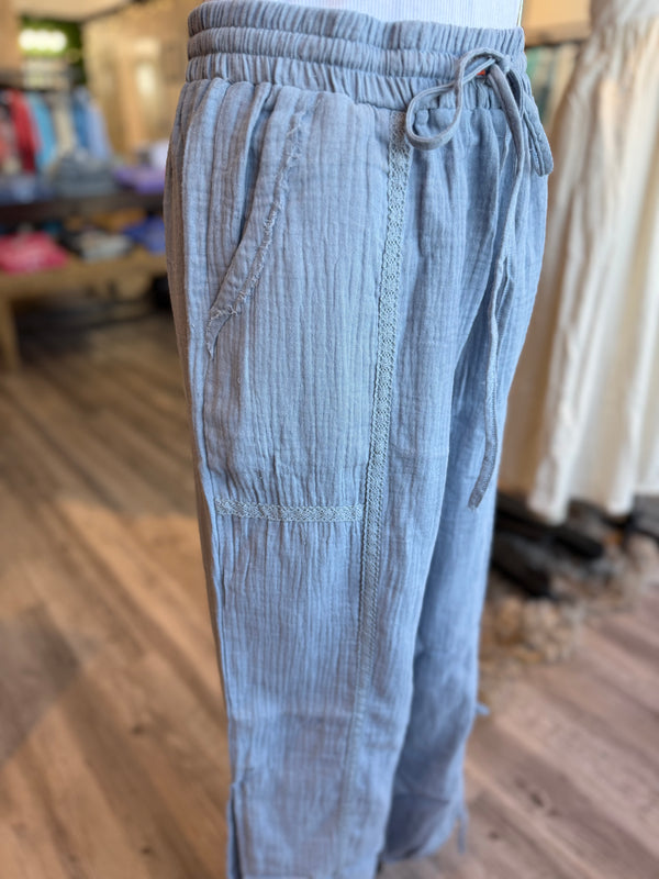 Blue tie joggers