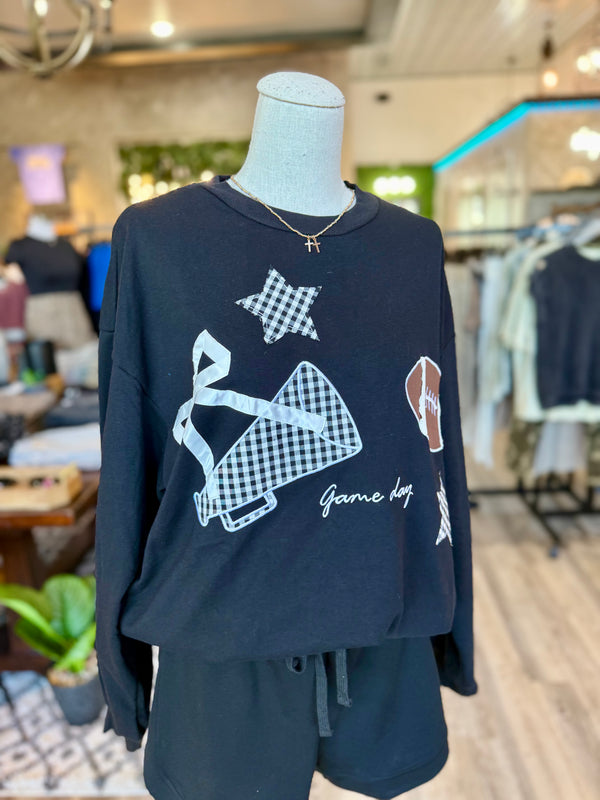 Black football pullover