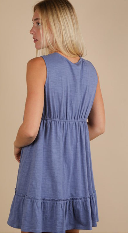 Blue v dress